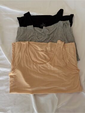Women’s Scoop Neck Tank Top - Black, Gray, Nude SZ XL